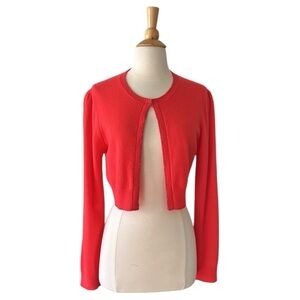 TRINA TURK Y2K Cashmere Cardigan Sweater Cropped Beaded Girly Size Large